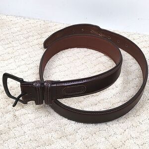 Columbia Men's Brown Genuine Leather Belt Gunmetal Buckle Size 42